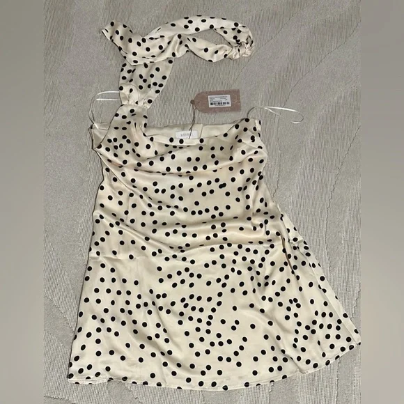 Meshki Cream and Black Polka Dot Dress - Picture 5 of 5